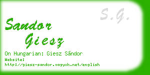 sandor giesz business card